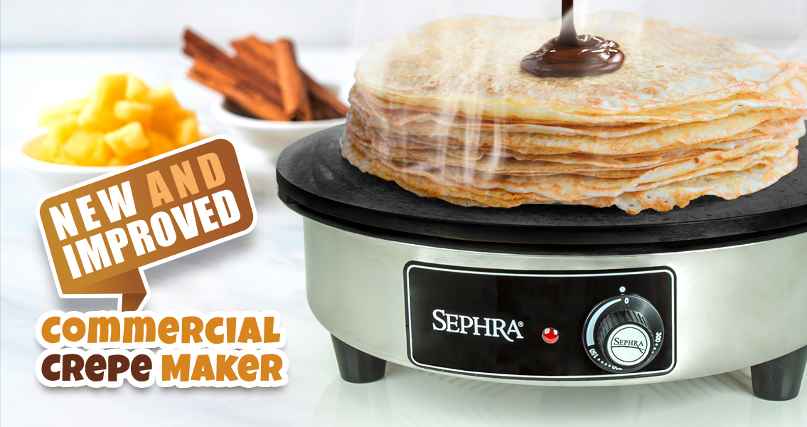 New and improved Sephra Commercial Crepe Maker – Sephra – Catering  Equipment & Supplies